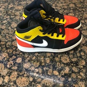 Nike Red and Yellow Sneakers Mid-Top Style